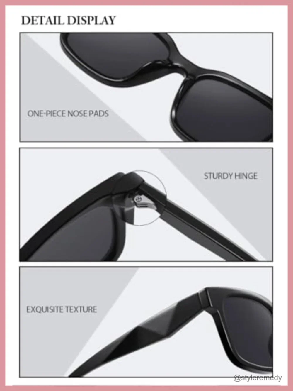 Retro Chunky Rectangle Frame UV400 Square Sunglasses for Women Men